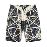 Satan Goat Skull Symbol Print Cotton Shorts