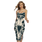 Satan Goat Skull Symbol Print Cross Back Cami Dress