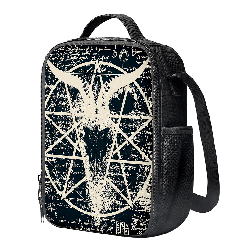 Satan Goat Skull Symbol Print Crossbody Lunch Bag