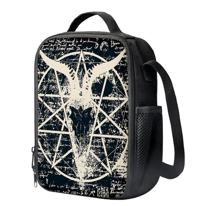 Satan Goat Skull Symbol Print Crossbody Lunch Bag