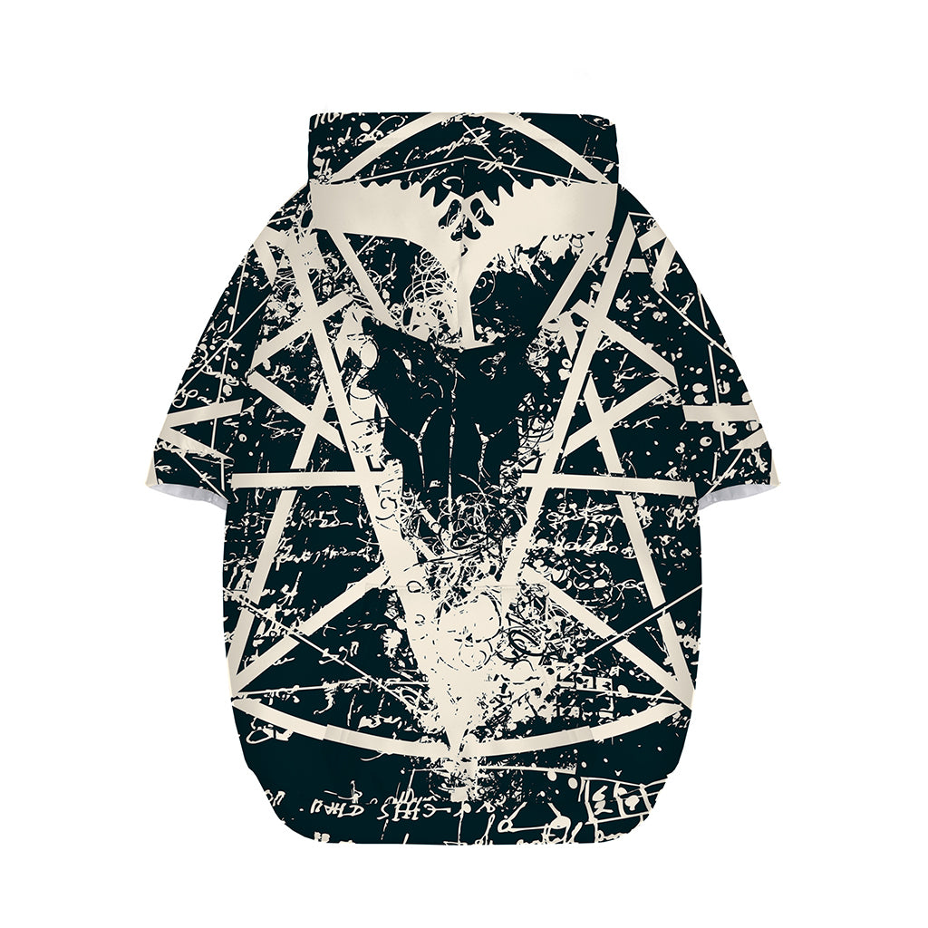 Satan Goat Skull Symbol Print Dog Zip Up Hoodie