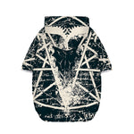Satan Goat Skull Symbol Print Dog Zip Up Hoodie