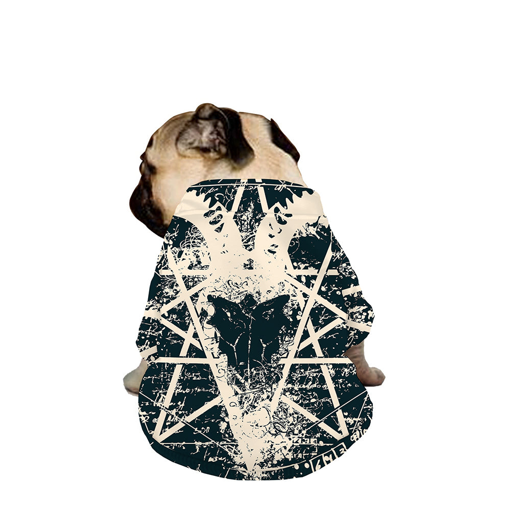 Satan Goat Skull Symbol Print Dog Zip Up Jacket