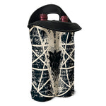 Satan Goat Skull Symbol Print Double Neoprene Wine Tote