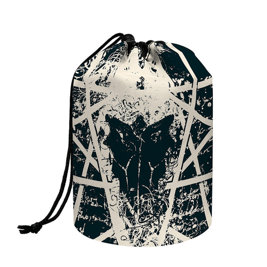 Satan Goat Skull Symbol Print Drawstring Makeup Bag