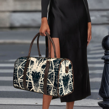 Satan Goat Skull Symbol Print Duffle Bag