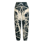 Satan Goat Skull Symbol Print Fleece Lined Knit Pants