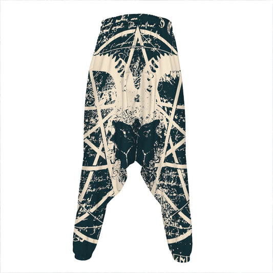 Satan Goat Skull Symbol Print Hammer Pants