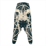 Satan Goat Skull Symbol Print Hammer Pants