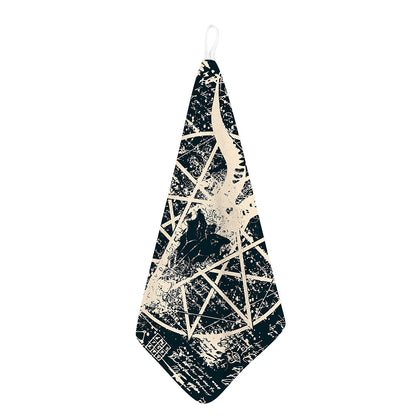 Satan Goat Skull Symbol Print Hand Towel