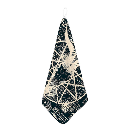 Satan Goat Skull Symbol Print Hand Towel
