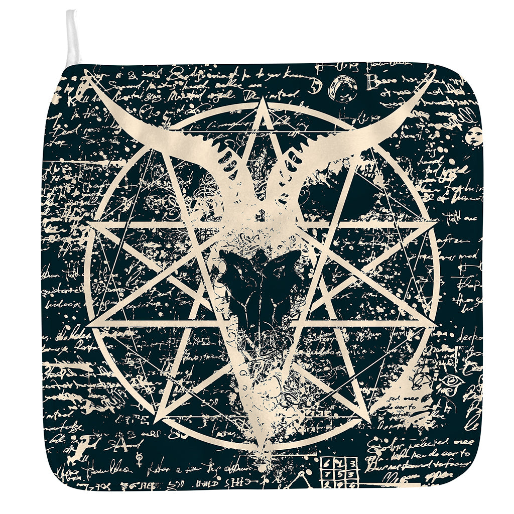 Satan Goat Skull Symbol Print Hand Towel