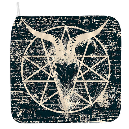Satan Goat Skull Symbol Print Hand Towel