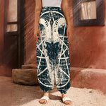 Satan Goat Skull Symbol Print Harem Pants