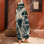 Satan Goat Skull Symbol Print Harem Pants