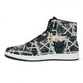 Satan Goat Skull Symbol Print High Top Leather Sneakers