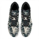 Satan Goat Skull Symbol Print High Top Leather Sneakers