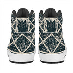 Satan Goat Skull Symbol Print High Top Leather Sneakers