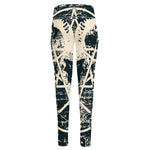 Satan Goat Skull Symbol Print High-Waisted Pocket Leggings
