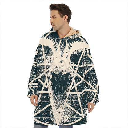 Satan Goat Skull Symbol Print Hoodie Blanket
