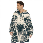 Satan Goat Skull Symbol Print Hoodie Blanket