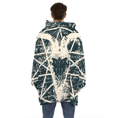 Satan Goat Skull Symbol Print Hoodie Blanket