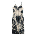 Satan Goat Skull Symbol Print Jersey Midi Cami Dress