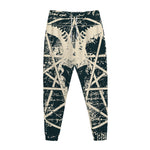 Satan Goat Skull Symbol Print Jogger Pants
