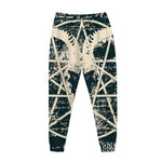 Satan Goat Skull Symbol Print Jogger Pants