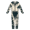 Satan Goat Skull Symbol Print Jumpsuit