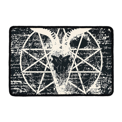 Satan Goat Skull Symbol Print Kitchen Mat