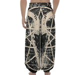 Satan Goat Skull Symbol Print Lantern Pants