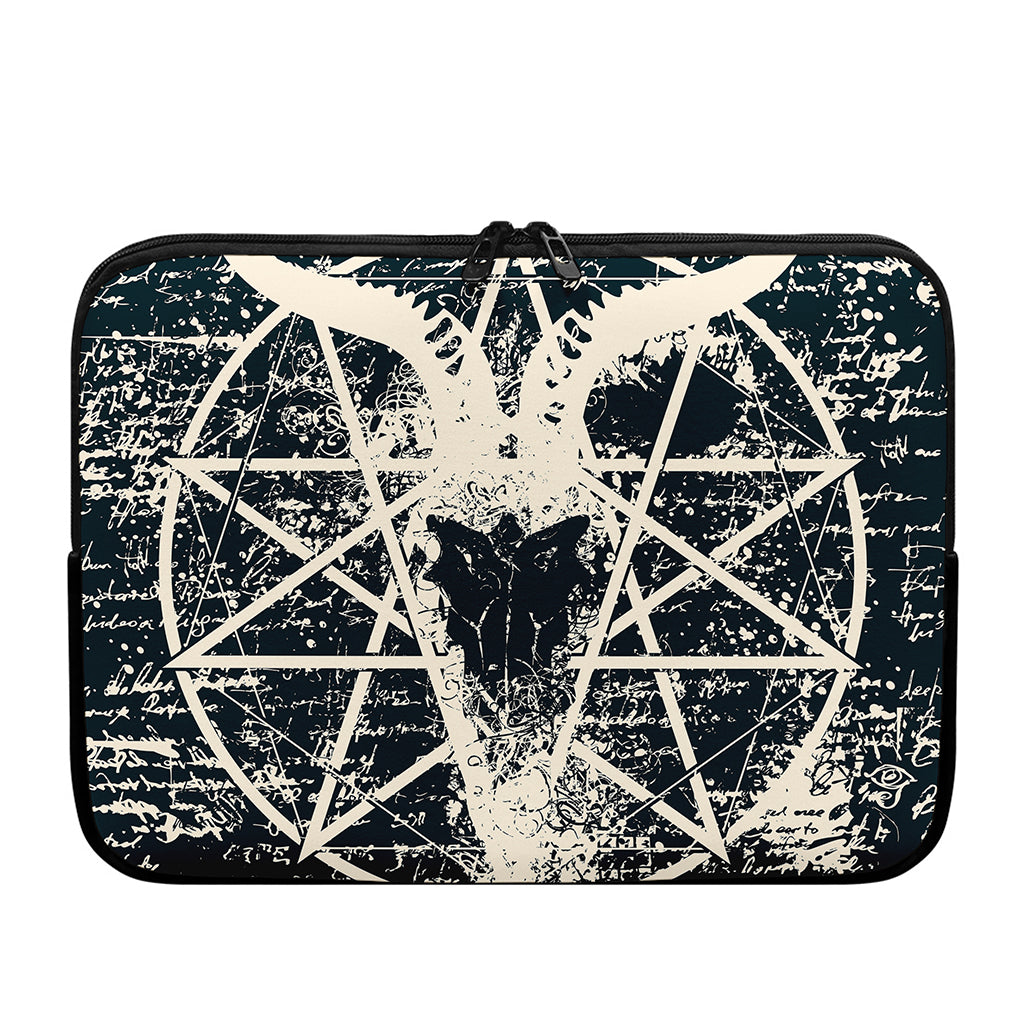Satan Goat Skull Symbol Print Laptop Sleeve