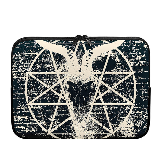 Satan Goat Skull Symbol Print Laptop Sleeve