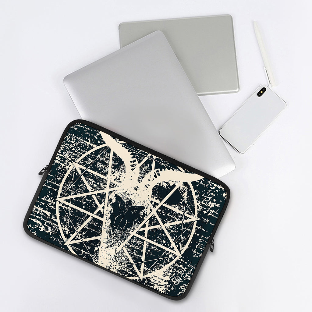 Satan Goat Skull Symbol Print Laptop Sleeve