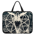Satan Goat Skull Symbol Print Laptop Sleeve With Handle