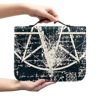 Satan Goat Skull Symbol Print Leather Bible Cover