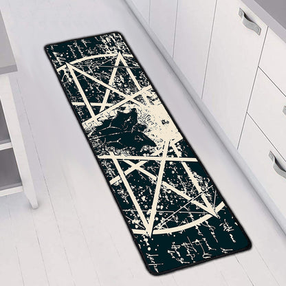 Satan Goat Skull Symbol Print Long Kitchen Mat