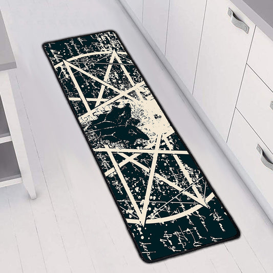 Satan Goat Skull Symbol Print Long Kitchen Mat