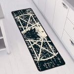 Satan Goat Skull Symbol Print Long Kitchen Mat