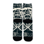 Satan Goat Skull Symbol Print Long Socks