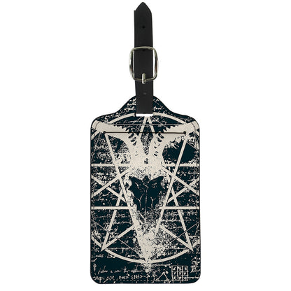 Satan Goat Skull Symbol Print Luggage Tag