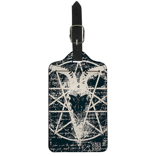 Satan Goat Skull Symbol Print Luggage Tag