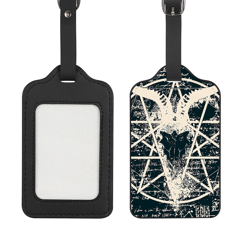 Satan Goat Skull Symbol Print Luggage Tag