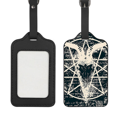 Satan Goat Skull Symbol Print Luggage Tag