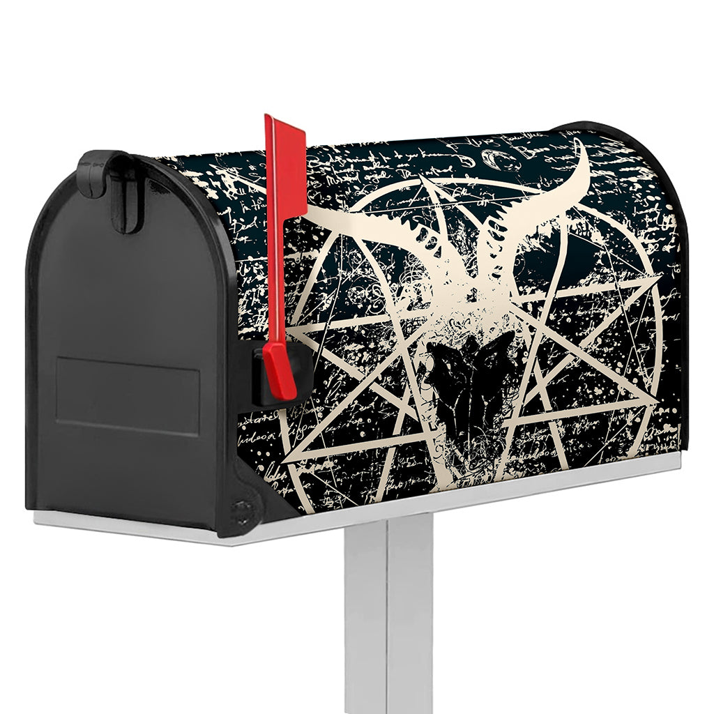 Satan Goat Skull Symbol Print Mailbox Cover