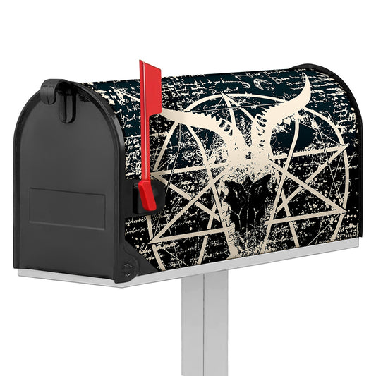 Satan Goat Skull Symbol Print Mailbox Cover