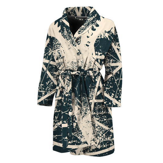 Satan Goat Skull Symbol Print Men's Bathrobe