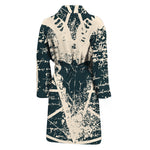 Satan Goat Skull Symbol Print Men's Bathrobe