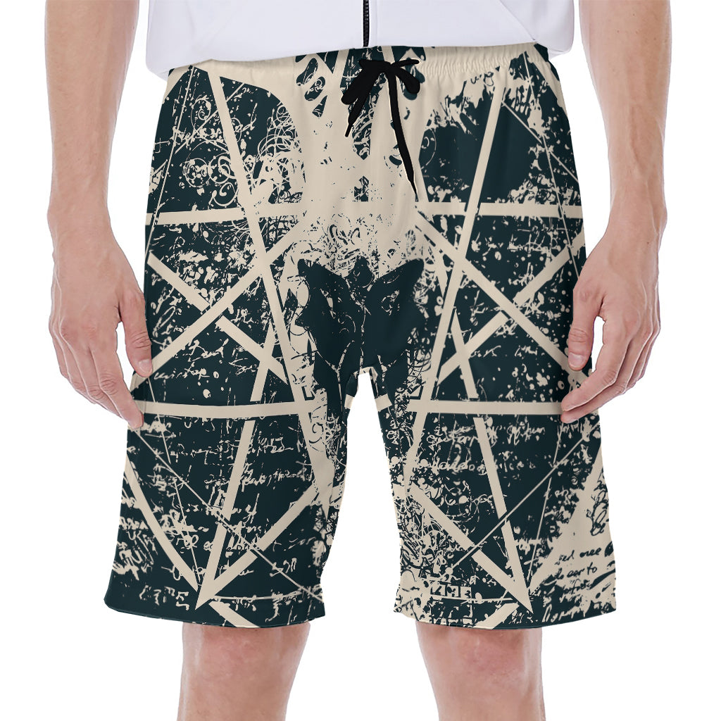 Satan Goat Skull Symbol Print Men's Beach Shorts